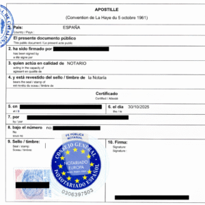 Apostilla Española Con Sello Notarial