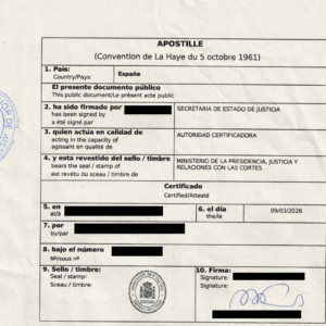 Certificado Apostilla De La Haya